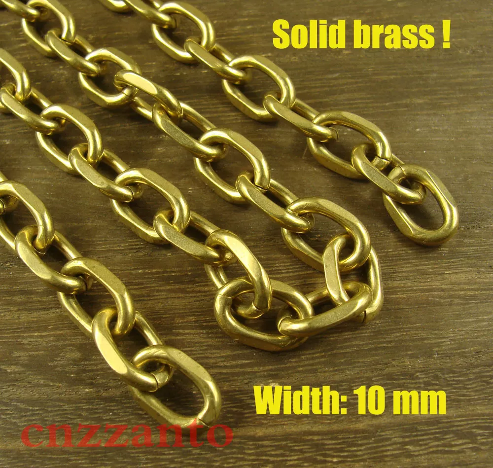 10mm width 1 foot brass cable chain for wallet Fob key chain crafts use L014