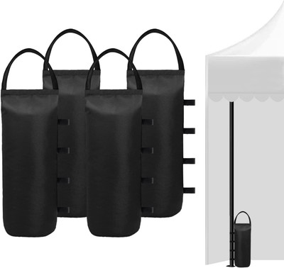 4 (Black) Cylindrical Sand Bags Weights for Canopy Weight Bag Outdoor Advertisin