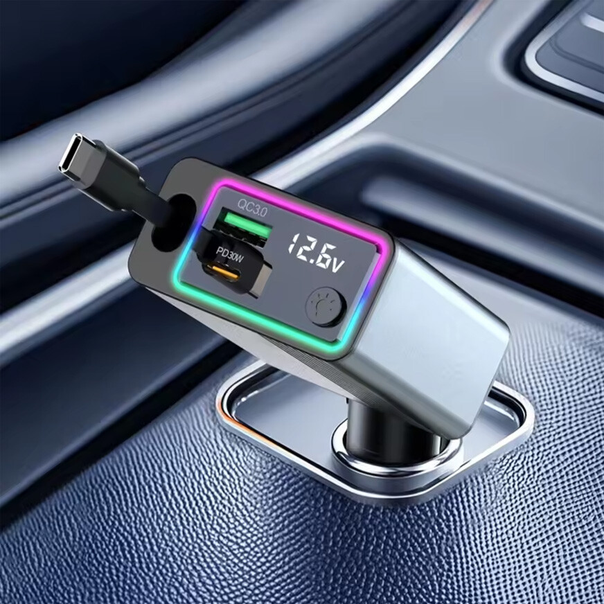 USB Car Charger Metal Cigarette Lighter Adapter Fast Phone Charger  Accessories