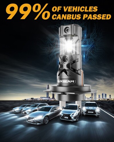 AUXBEAM CANBUS H7 Super White 6500K 24000LM LED Headlight Bulb Kit High/Low Beam - Picture 9 of 12