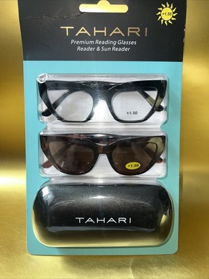 TAHARI Premium Reading Glasses & Sun Reader +1.50  