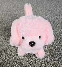 Squeaking Walking Pink Dog Toy for Kids Interactive Play Barking