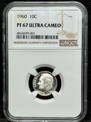 1960 Proof Roosevelt Silver Dime NGC PF 67 Ultra Cameo Finish
