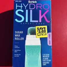 Schick Hydro Silk Sugar Wax Hair Removal Roller With 10 Strips 2 Serums.