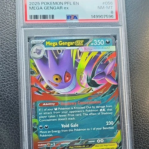 Pokémon Mega Gengar Ex 056/094 Phantasmal Flames Holo Double Rare PSA 8