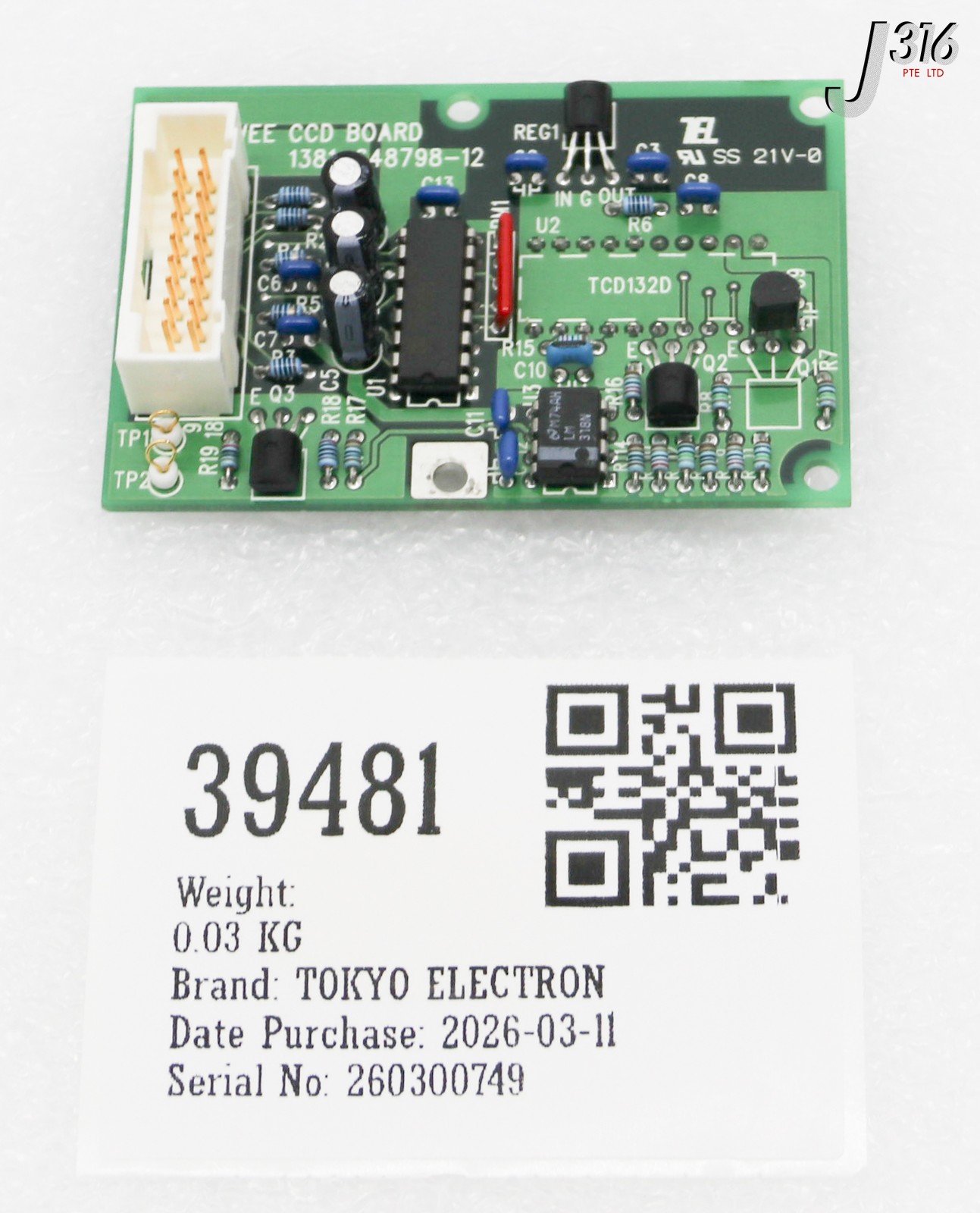 39481 TOKYO ELECTRON PCB WEE CCD BOARD 1381-648798-12