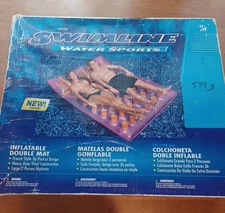 Swimline Vinyl Pool Float Double Air Mattress French Style 78" Heavy Duty #9036