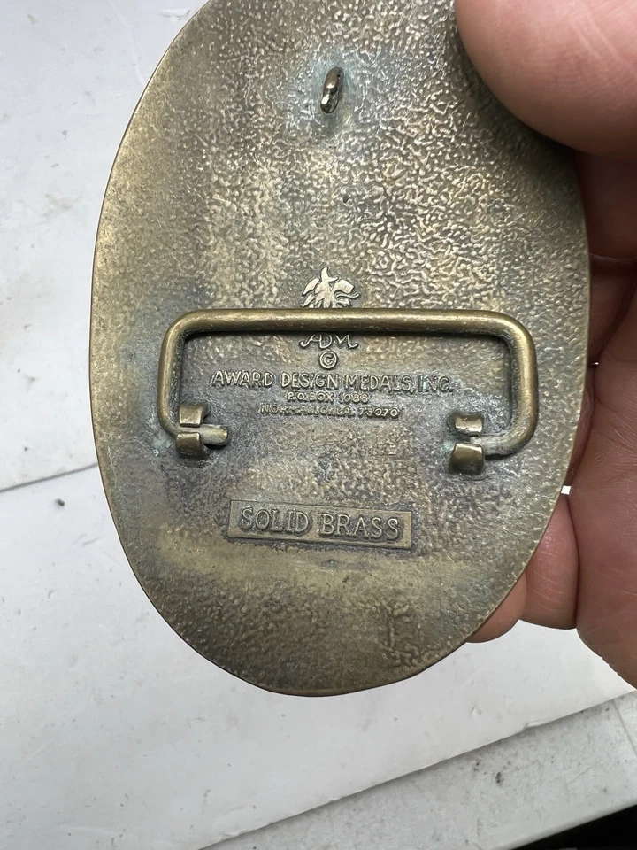 Award Design Medals Solid Brass Belt Buckle All Around Cowboy - Image 4 of 4