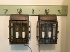 Pair of Irvin Tinware Toll House Wall Lantern in Weathered Brass - 2-Light — photo 2