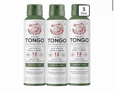 Green Tea + Mint Insect Repellent, 12-Hour Mosquito & Tick Protection 3 Pack