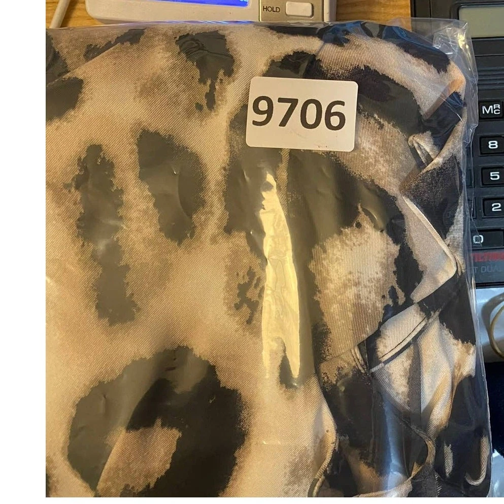 Abito donna ALYX taglia 6 tubino vestito manica cappuccio stampa animalier