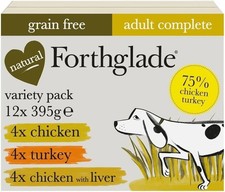 Forthglade Wet Dog Food Variety Pack 12 x395g Trays Grain Free Hypoallergenic UK 3.37 per kilo