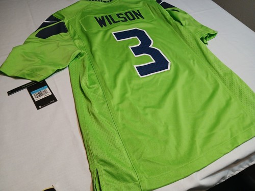 NEW Nike Seattle Seahawks Russell Wilson Neon Volt Green Football Jersey Mens M - Picture 15 of 17