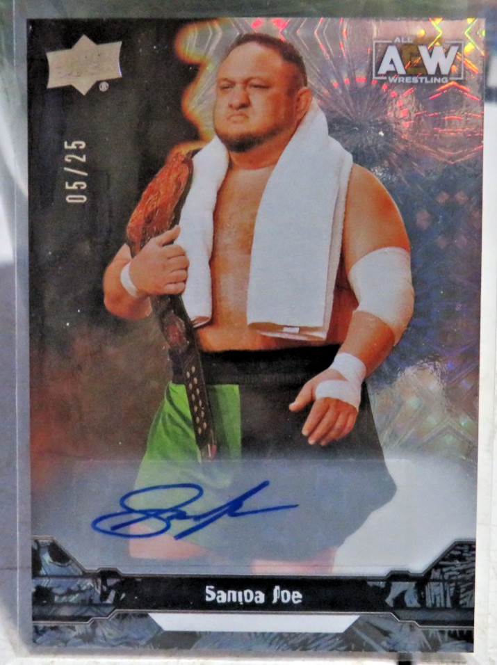 Samoa Joe Pyro Auto /25 Trading Card Upper Deck 2023 AEW card #3