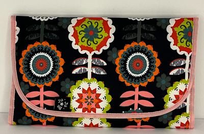 #ad Ju Ju Be Change Pad Floral Black Pink Travel Diaper Mat 22x12 NWOT $14.24