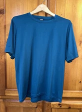 Patagonia Men’s L Capilene Tee T Shirt Top Performance Base Layer Blue USA SS