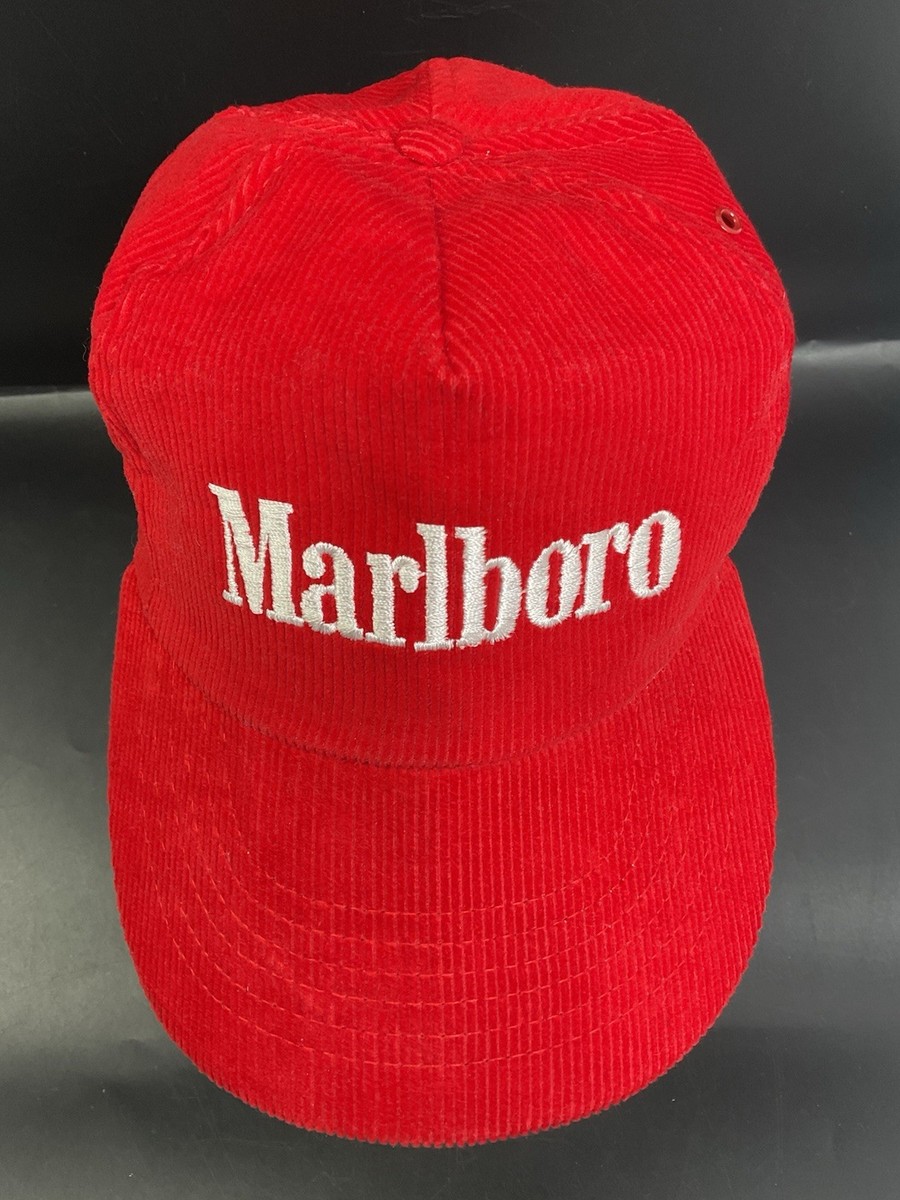 90's VINTAGE Marlboro コーデュロイ キャップ 希少】Marlboro コーデュロイ キャップ 赤 レッド ヴィンテージ