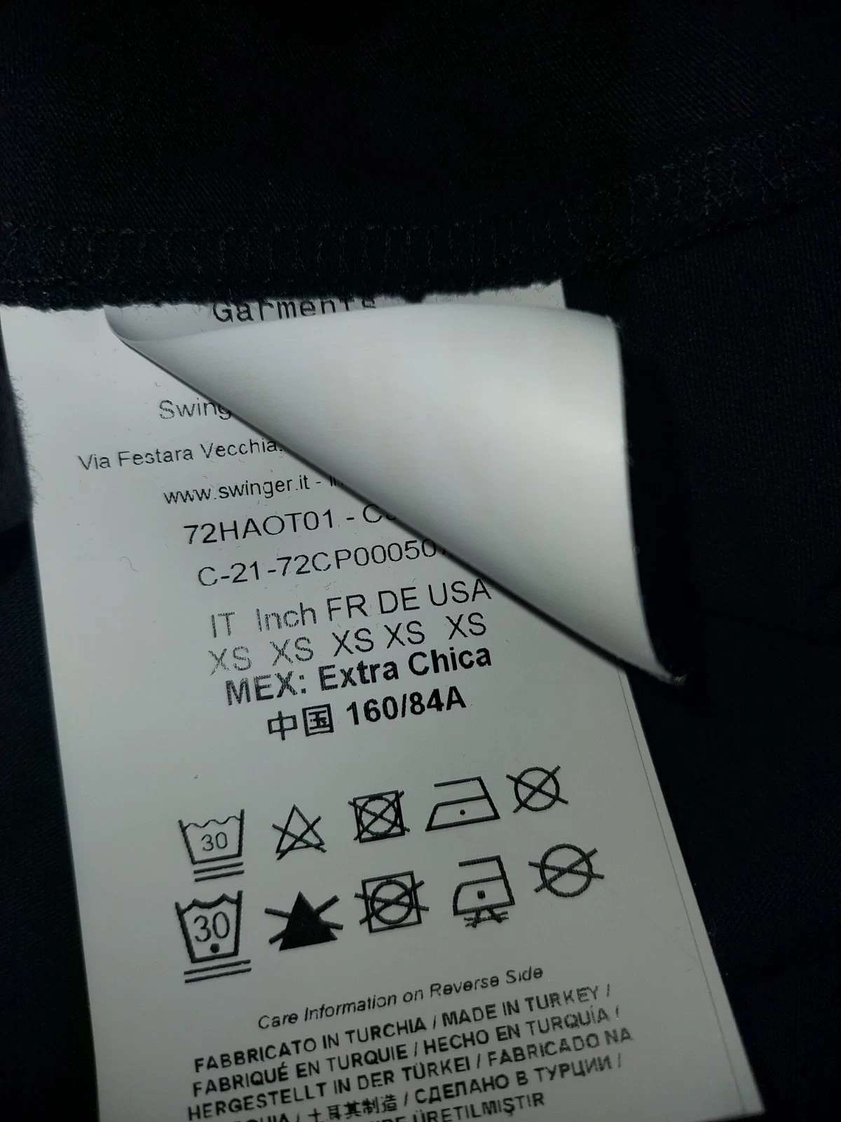 T shirt donna ragazza nera Versace Jeans Couture abito basic taglia XS