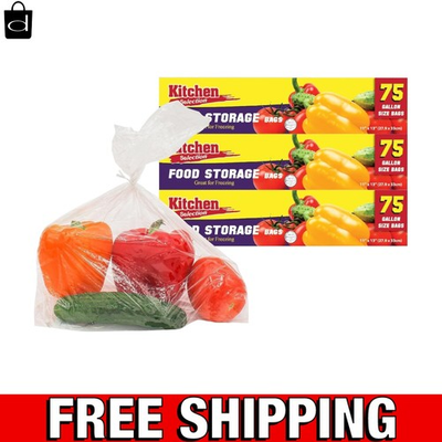 #ad 1 Gallon Size Food Storage Bags with Twist Ties. 225 Bags 3 Boxes of 75 Bags $28.45