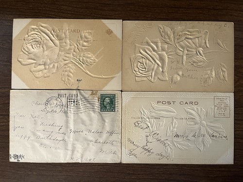Lot of 46 Birthday Greetings Postcards ~ Embossed ~ Posted & Unposted - Picture 11 of 24