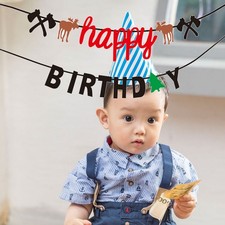  Timberjack-Thema „Alles Gute zum Geburtstag“-Banner, Streamer,