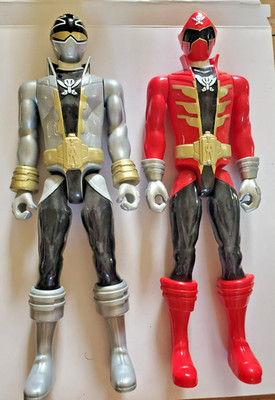 2ct. Power Rangers Super Megaforce Red And Silver Ninja Action Figures TOY #294