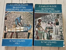 Budge An Egyptian Hieroglyphic Dictionary E. A. Wallis 2 Volumes PB Book Set