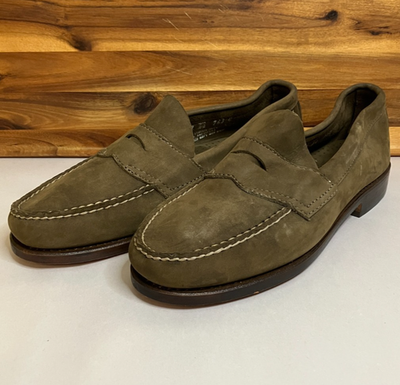 G.H. Bass Weejuns Heritage Collection Larson Olive Suede Penny