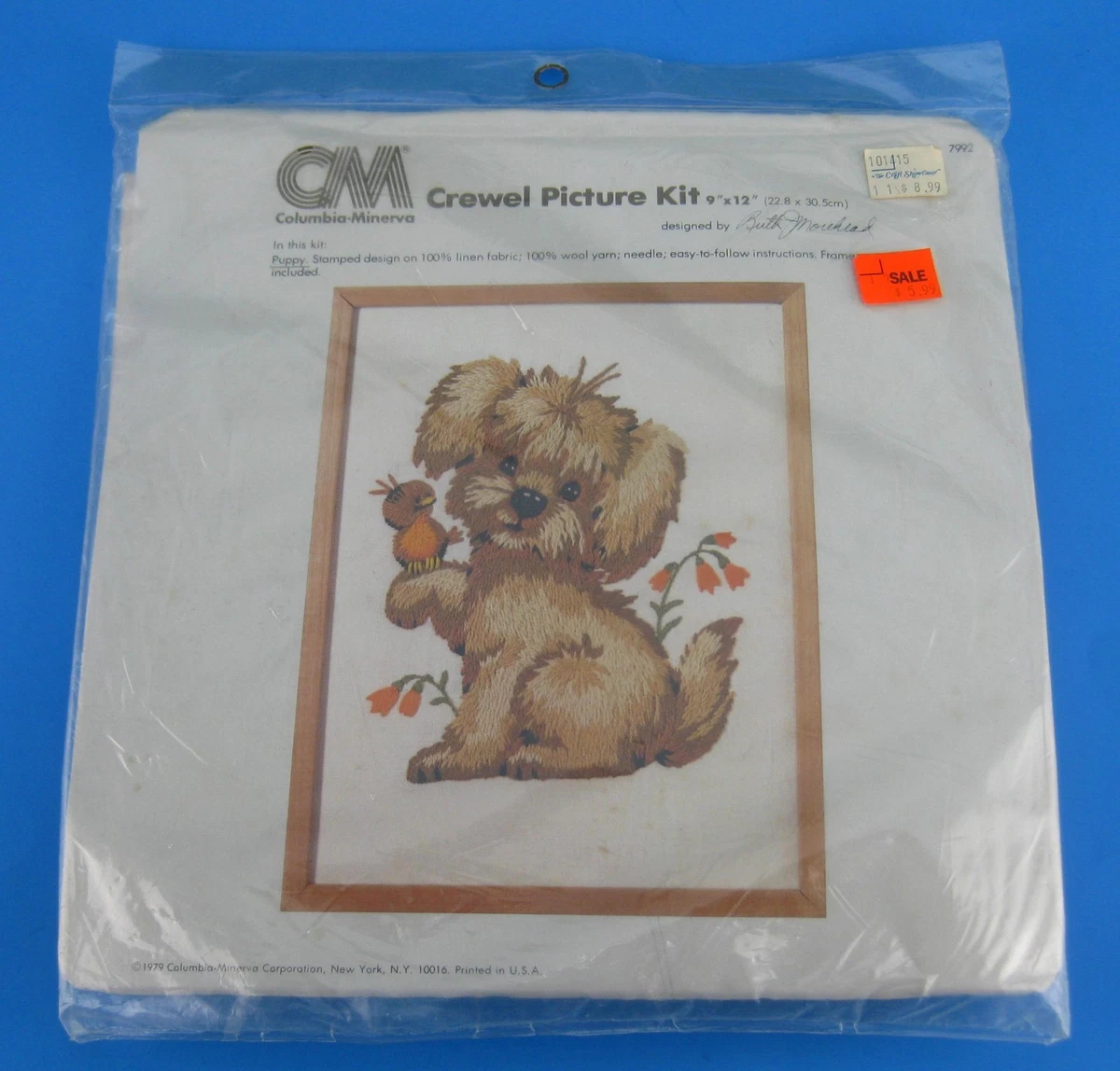 Kit Photo Vintage Columbia Minerva - Motif Chiots Et Chatons Beth Morehead - Avec Tissu, Aiguille, Fil