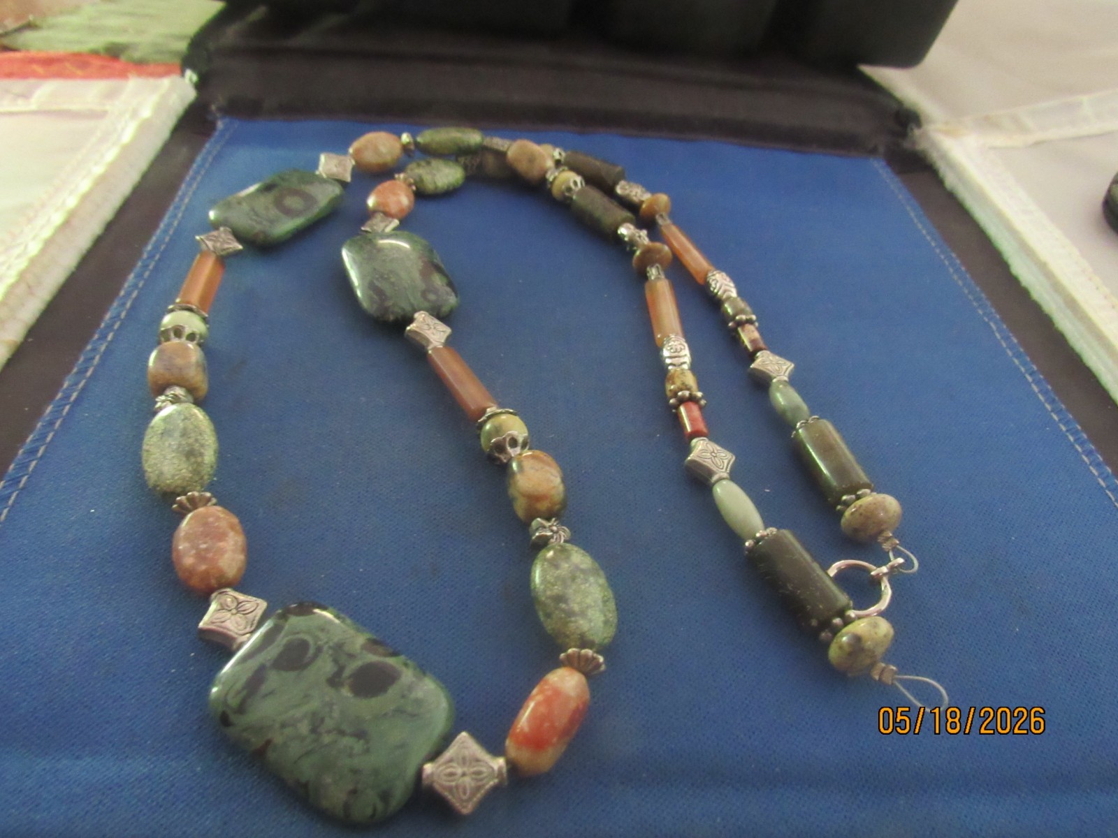 Vintage Beautiful Multi Agate Beaded Necklace 18 Styles Of Stone Beads