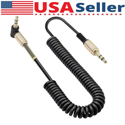 #ad 3.5mm Male to Male AUX Cable Cord L Shaped Right Angle Car Audio Headphone Lot $191.89