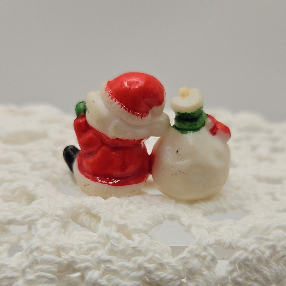 Mini Santa Collection Mini Santa Claus Figurine w/ White Gift Bag Sack | eBay