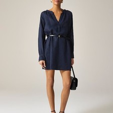 J. Crew Women's Cabana mini dress in linen Blue Navy Small