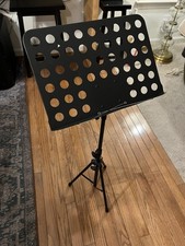 Black Metal Height-Adjustable Foldable Tripod Sheet Music Stand Portable Holder