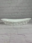 Vintage Indiana Glass White Milk Glass Pretzel Pattern Oblong Relish Tray Dish