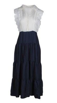 Sandro Women's Blue Viscose Sleeveless Long Maxi Dress FR 36 US 4 S UK 8 R20500E