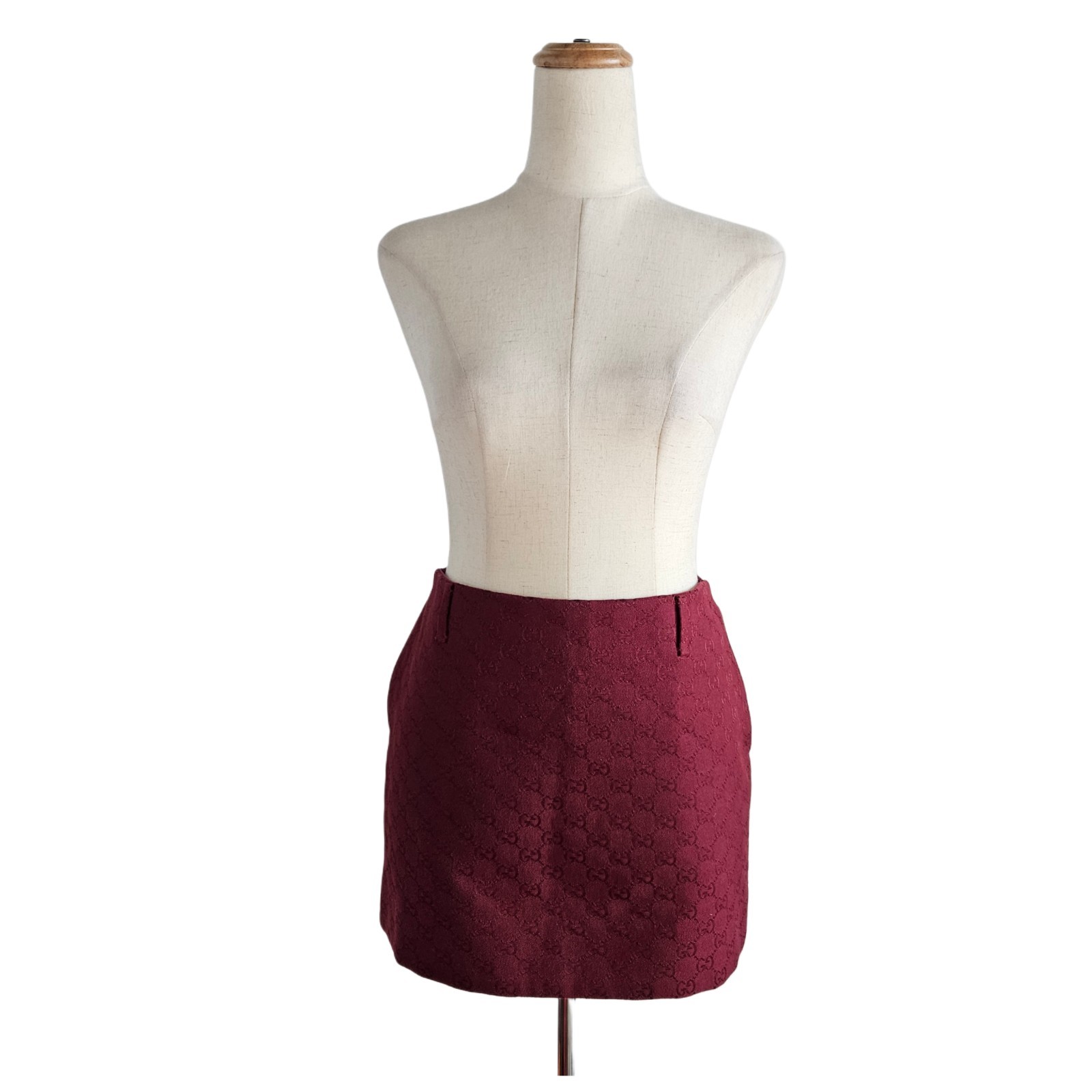 Gucci Burgundy GG Canvas Mini Woman Skirt