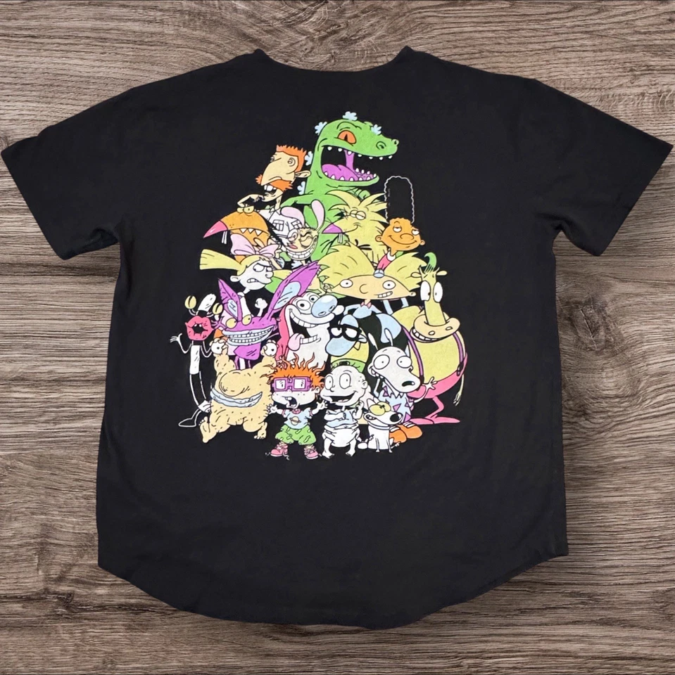 Camisa con botones gráfica mashup de Nickelodeon para hombre talla L 2017 manga corta Rugrat Foto 2 de 3