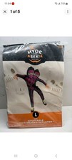 Kids Hyde Eek TWO-HEADED SKELETON Halloween Costume Jumpsuit Size L 10-12