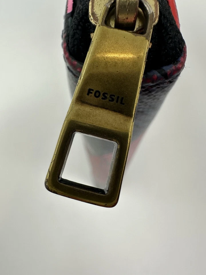 Бумажник на молнии Fossil с несколькими узорами розовый, красный и синий - Изображение 3 из 4