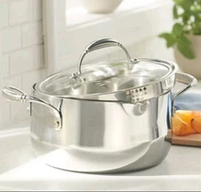 Princess House Tri-Ply Stainless Steel 4.5-Qt Straining Casserole (5748) New!