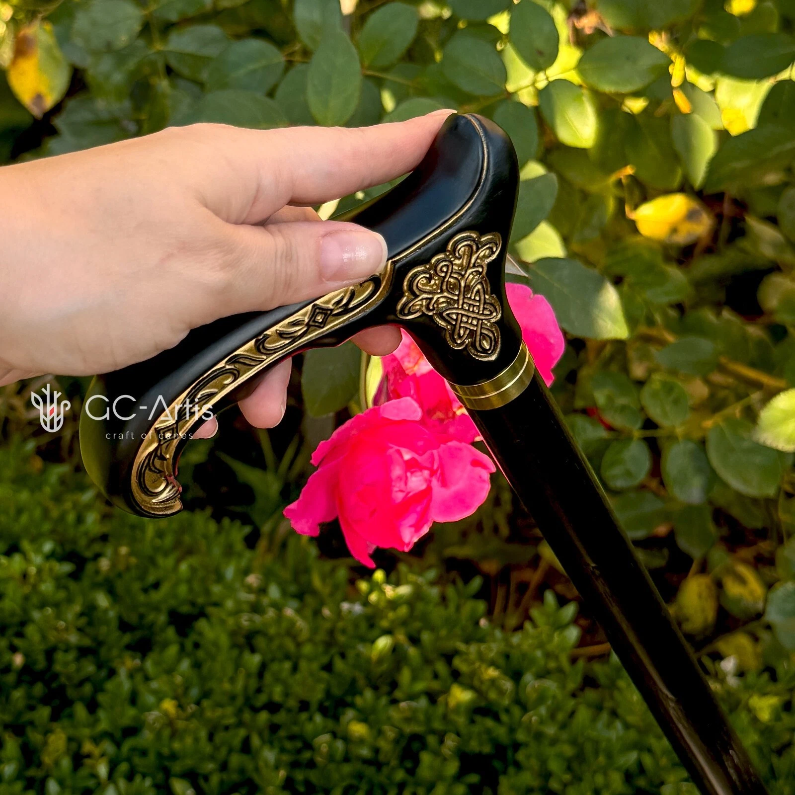 Celtic Black Cane Detail