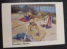 vtg art postcard Rosaline Moore recent work art gallery invitation oversize