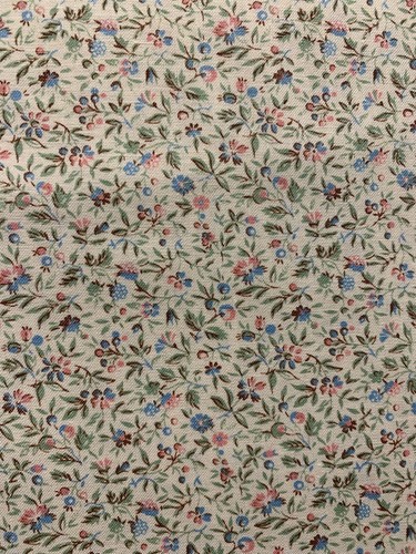 Allover Dainty Floral Fabric By Fabri-Quilt Pink Blue Green On Soft White 1+Yds - Picture 8 of 15