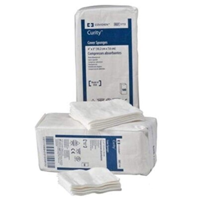 Covidien Curity Cover Sponges, Non-Sterile, 3'' x 3'', 400/Pack