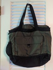 Vintage Eddie Bauer Olive Green Travel Bag Shoulder Euc