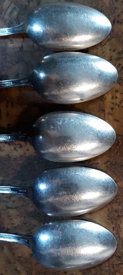 Антикварная посеребренная ложка 1881 Rogers A1 CHIPPENDALE 7 дюймов - лот из 5 - Изображение 3 из 3