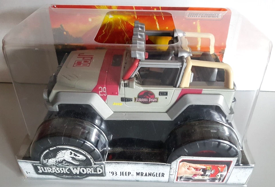 Jurassic World - 93 Jeep Wrangler - Matchbox Mattel 2017 - 1:24 - Nip - Image 3 of 4