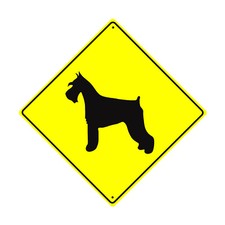Schnauzer Dog Symbol Crossing Animal Xing Novelty Aluminum Metal Sign