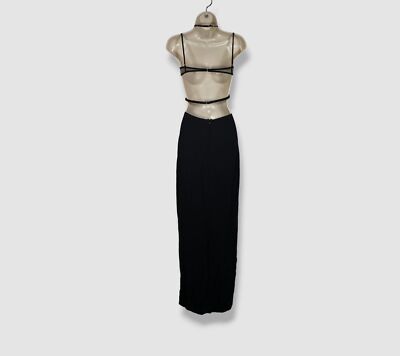 $4690 Nensi Dojaka Women's Black Silk Cutout Sweetheart Maxi Dress Size S |  eBay